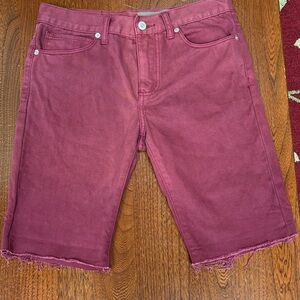 Standard Cloth Burgundy Dyed Denim Shorts 30